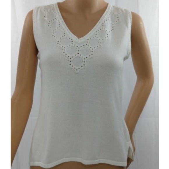 St. John Sport Small White V Neck Tank Top - Picture 1 of 6
